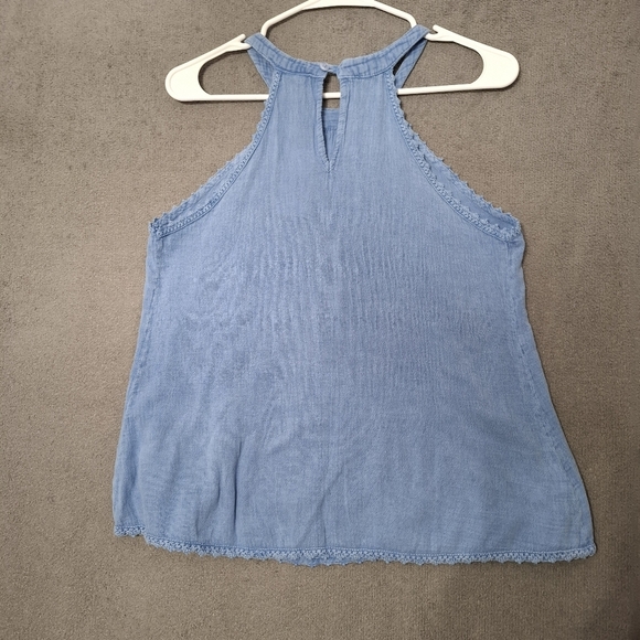 Blanco by Nature Ella Embroidered Halter Top Blue 100% Cotton Size Small - Picture 3 of 12